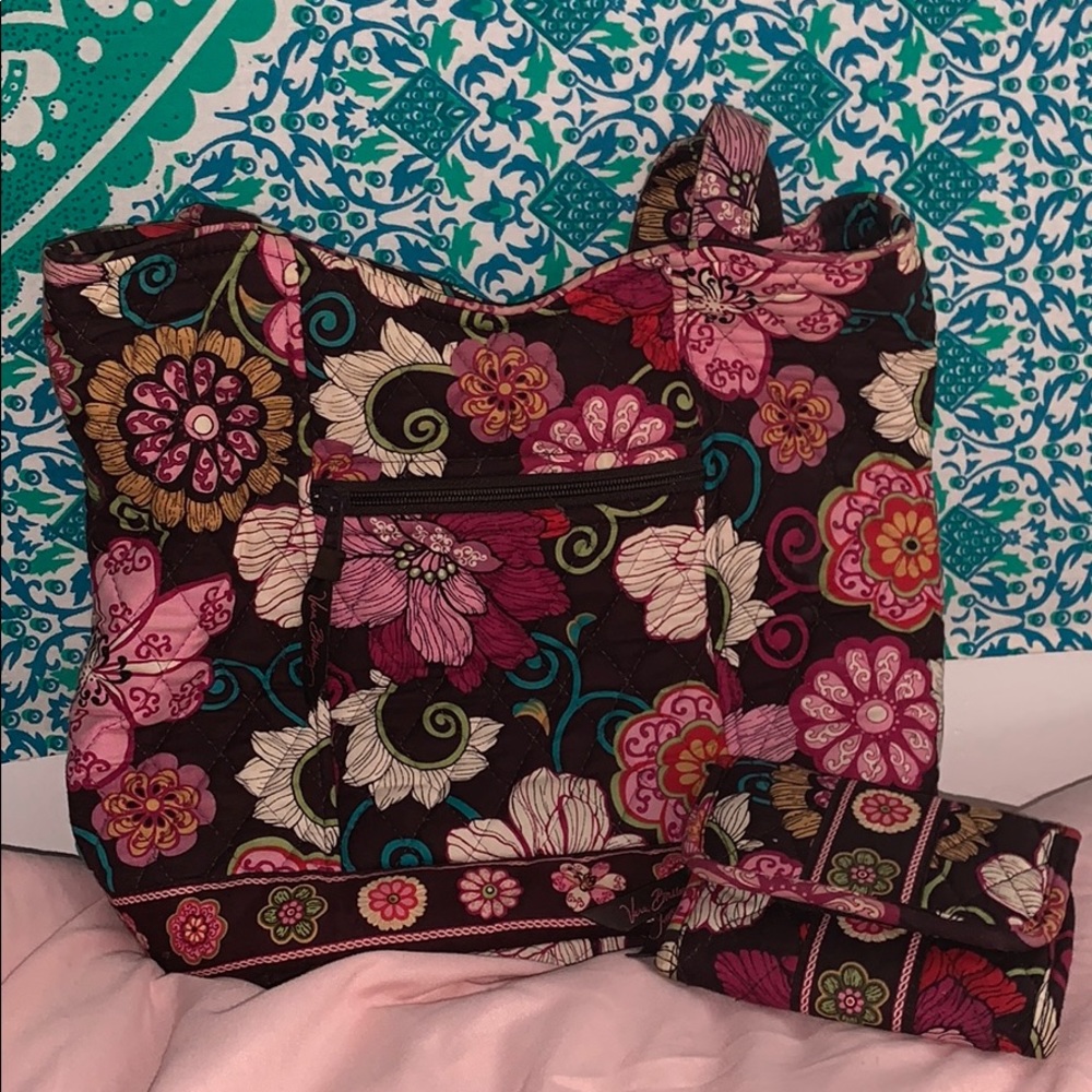 Vera Bradly Tote Bag And Wallet